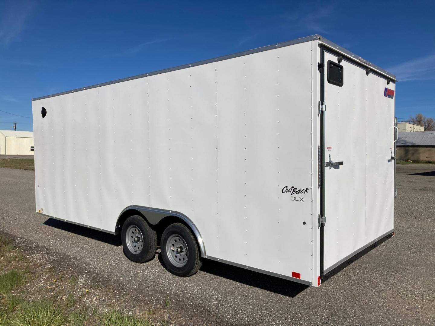 2024 Pace , located at 310 West 1st Ave, Big Timber, MT, 59011, (406) 860-8510, 45.833511, -109.957809 - Pace American 81/2 x 20 Outback DLX Cargo V-nose, 7K GVW, 81" rear door opening height with beavertail, (2) 3.5k axles with quick lube hubs, electric brakes on all wheels, spring suspension, 15" radial tires, all lights LED, 16" on center floor crossmembers and sidewall uprights, one piece aluminum - Photo#4